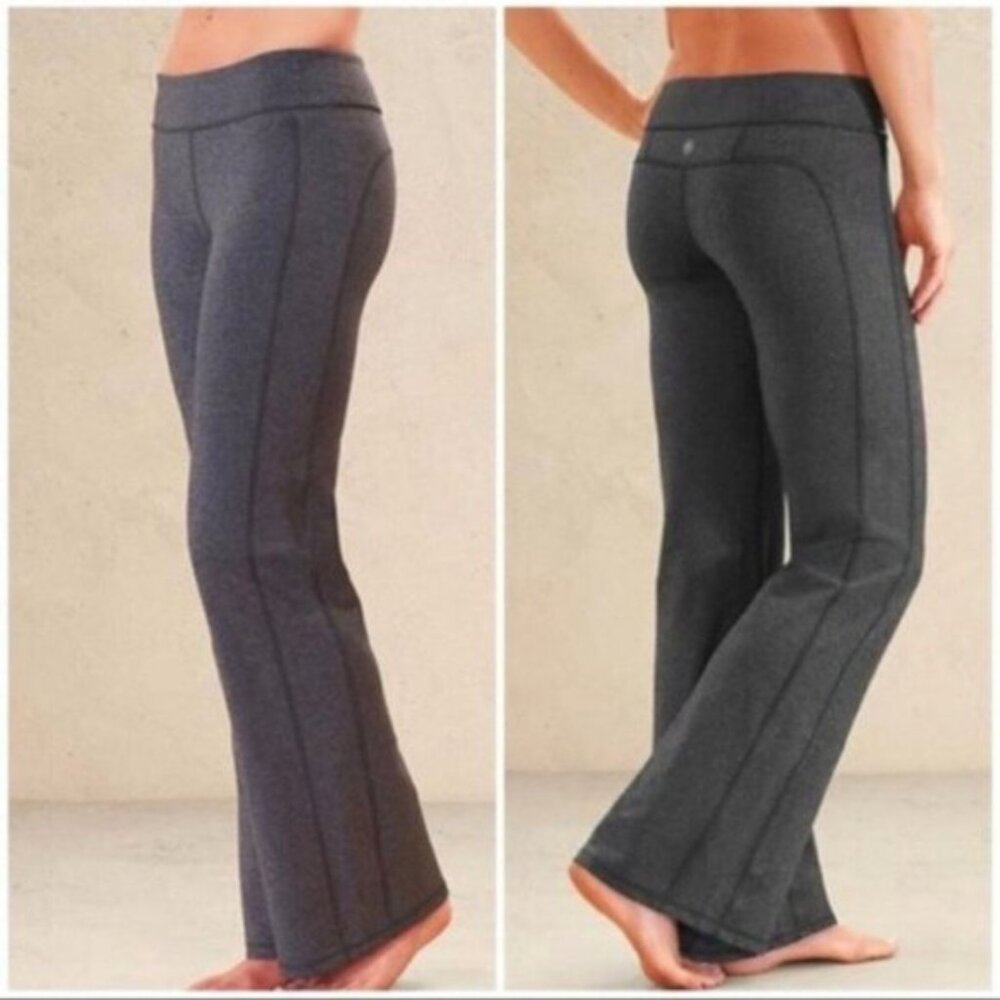 Athleta Kickbooty Boot Cut Flare Yoga Pants Gray Spacedye size S Y2K Gym Dance
